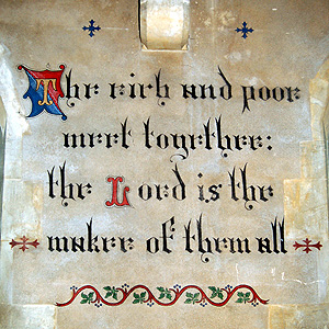 Westernmost inscription in the south aisle June 2011